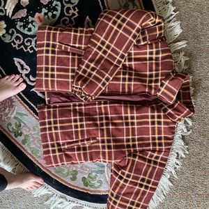 Cute plaid puffy jacket